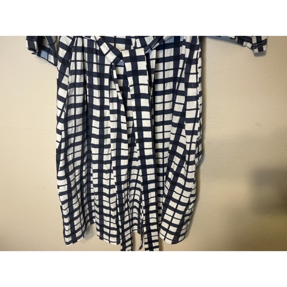 BABY BE MINE navy blue / white gingham pregnancy / postpartum robe S/M NEW - Picture 8 of 12